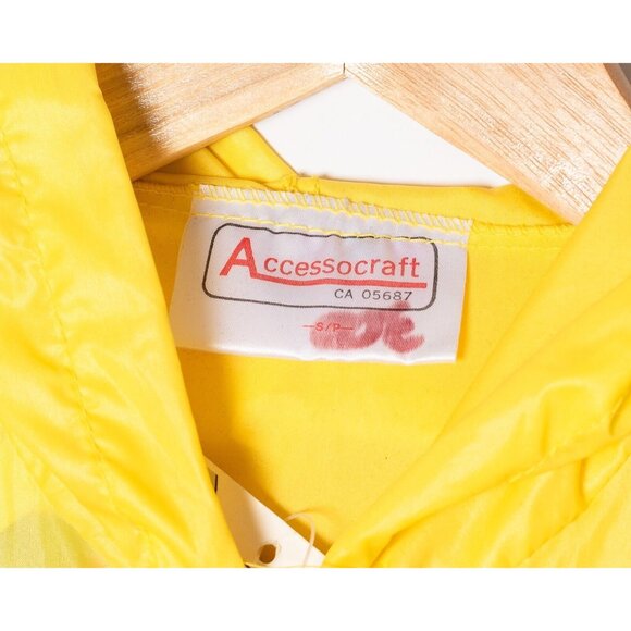 Vintage 80s Jacket & Bag Mens Small Lightweight Nylon Jacket Yellow - Picture 3 of 12